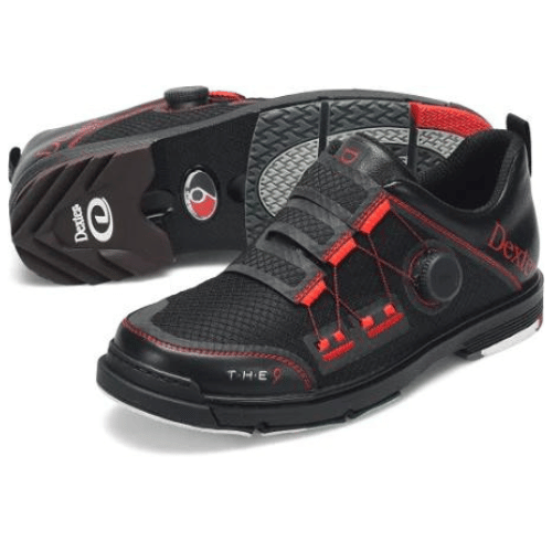 Dexter Mens THE 9 Stryker BOA Wide Black / Red Bowling Shoes