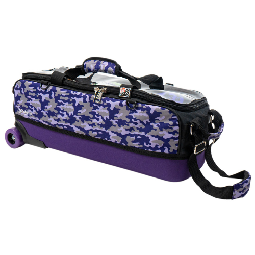 KR Strikeforce Dye Sub Slim Triple Roller Purple Camo Bowling Bags