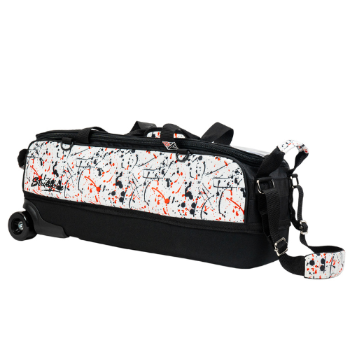 KR Strikeforce Dye Sub Slim Triple Roller White/Black/Red Splash Bowling Bags