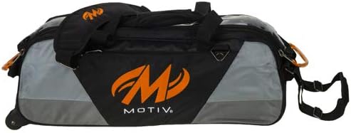 Motiv Ballistix Triple Tote Roller Black/Orange Bowling Bag