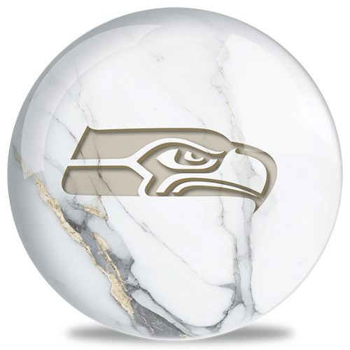 OnTheBallBowling NFL White Marble Seattle Seahawks Bowling Ball
