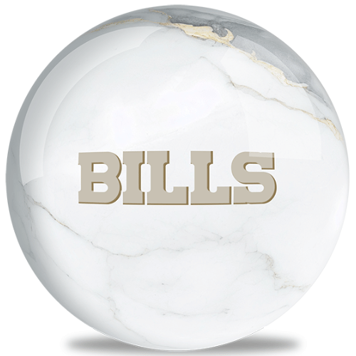 OnTheBallBowling NFL White Marble Buffalo Bills Bowling Ball
