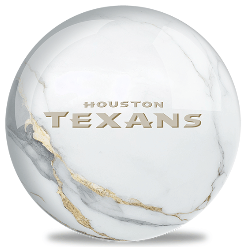 OnTheBallBowling NFL White Marble Houston Texans Bowling Ball