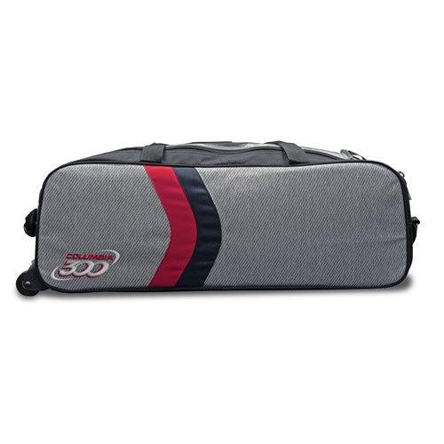 Columbia 300 Boss Triple Tote Grey Red Bowling Bag-Bowling Bag-DiscountBowlingSupply.com