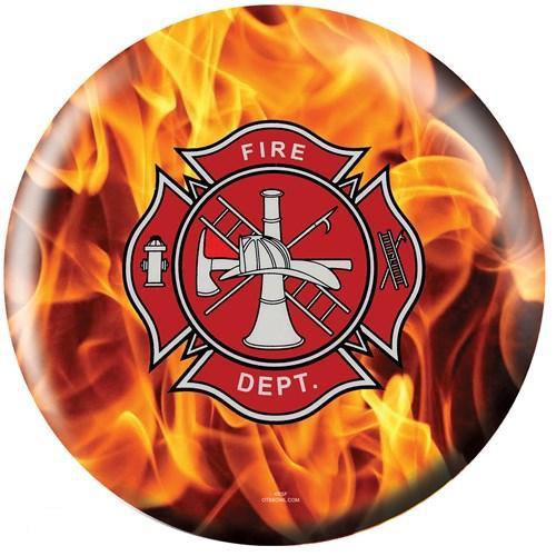 OnTheBallBowling Fire Dept Yellow Fire Bowling Ball-Bowling Ball-DiscountBowlingSupply.com