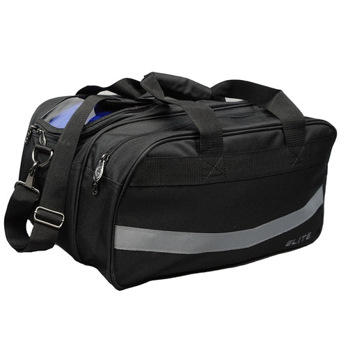 Elite 2 Go Double Tote Clear Plus Black Grey Bowling Bag