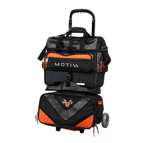 Motiv Vault 4 Ball Roller Black Orange Bowling Bag-Bowling Bag-DiscountBowlingSupply.com