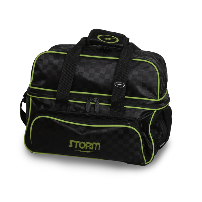 Storm 2 Ball Tote DLX Checkered Black/Lime Bowling Bag