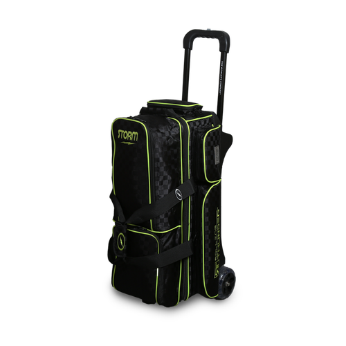 Storm Rolling Thunder 3 Ball Roller Checkered Bowling Bag Black/Lime