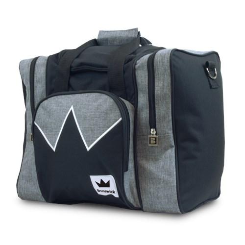 Brunswick Edge Single Tote Grey Black Bowling Bag