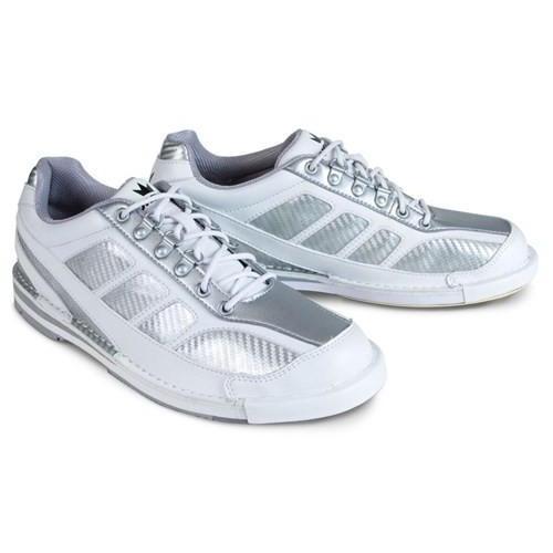 Brunswick Mens Phantom White Silver Carbon Fiber Right Hand Only Bowling Shoes-DiscountBowlingSupply.com