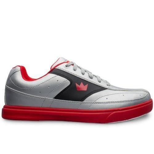 Brunswick Mens Renegade Flash Silver Red Bowling Shoes 