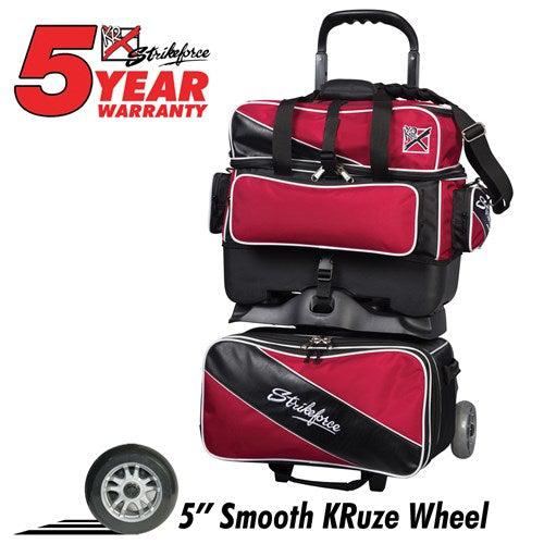 KR Strikeforce Fast 4 Ball Roller Black Red Bowling Bag-Bowling Bag-DiscountBowlingSupply.com