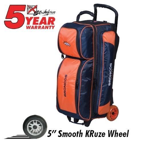 KR NFL Triple Roller Broncos Bowling Bag