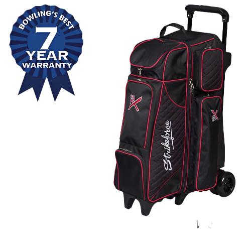 KR Royal Flush 4x4 Ball Roller Black Red Bowling Bag-DiscountBowlingSupply.com