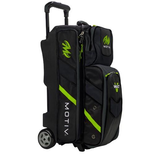 Motiv Vault Triple Roller Grey/Lime Bowling Bag-DiscountBowlingSupply.com