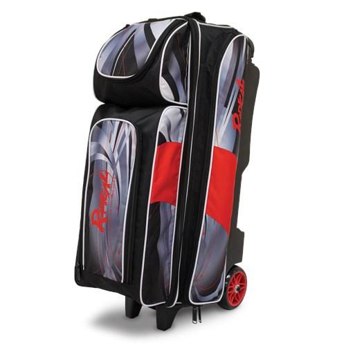 Radical Triple Roller Dye-Sub Black Red Bowling Bag-DiscountBowlingSupply.com