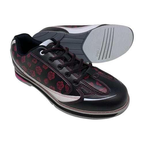 SaVi Women's Red Roses Red/Black/White Bowling Shoes