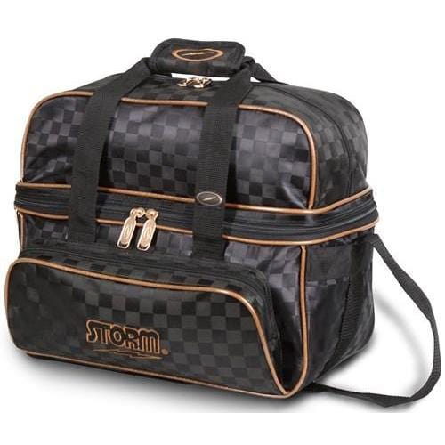 Storm 2 Ball Deluxe Tote Checkered Black Gold