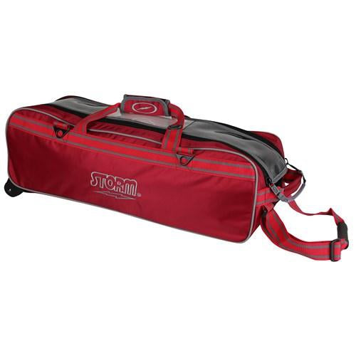 Storm 3 Ball Tournament Travel Roller Tote Red Bowling Bag