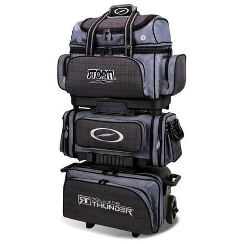 Storm 6 Ball Rolling Thunder Charcoal Plaid Grey Black Bowling Bag-DiscountBowlingSupply.com