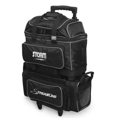 Storm Streamline 4 Ball Roller Black Silver Bowling Bag-DiscountBowlingSupply.com