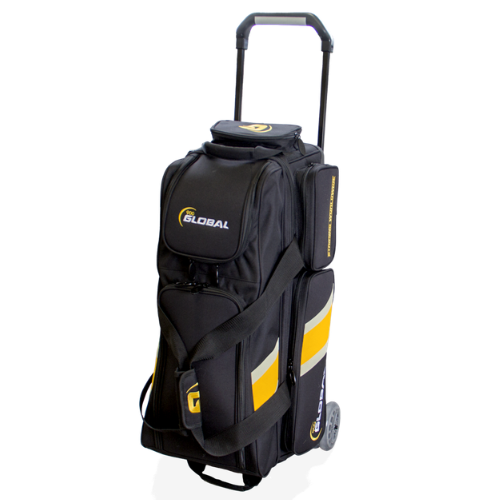 900 Global 3 Ball Deluxe Roller Black/Gold Bowling Bag