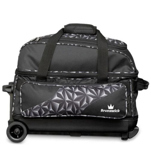 Brunswick Zone Double 2 Ball Roller Black Prism Bowling Bag