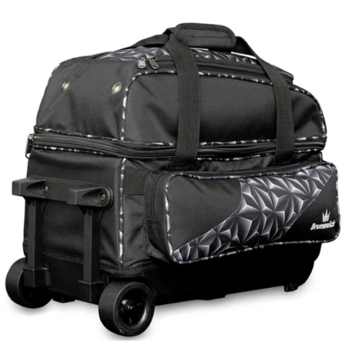 Brunswick Zone Double 2 Ball Roller Black Prism Bowling Bag