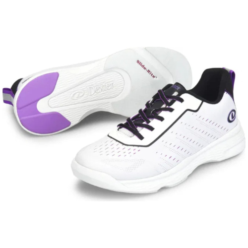 Dexter Women's Trixie White/Black/Purple Bowling Shoes