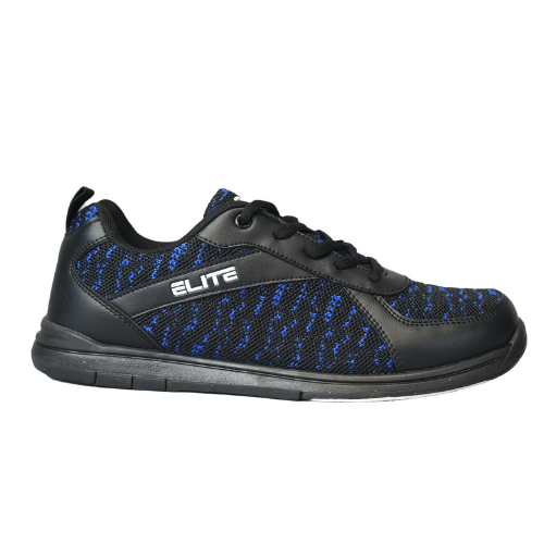ELITE Men's Pinnacle Black/Royal Athletic Lace Up Bowling Shoes with Universal Sliding Soles for Right or Left Handed Bowlers