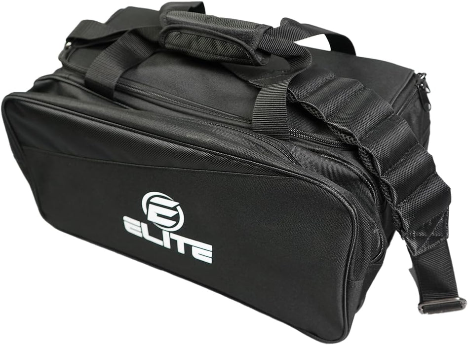 Elite Deluxe 2 Ball Plus Double Tote Bowling Bag with Shoe Storage Pocket