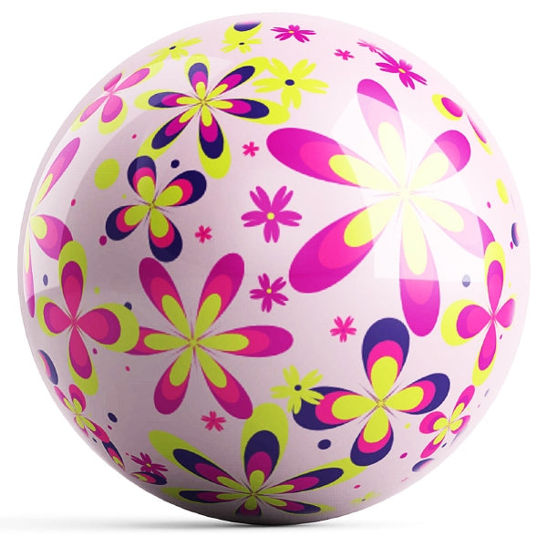 OnTheBallBowling Colorful Flowers Bowling Ball by Valentina Georgieva