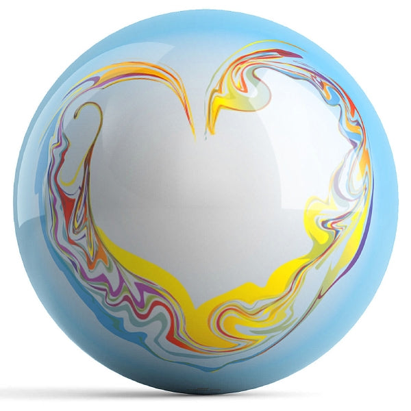 OnTheBallBowling Colorful Heart Bowling Ball by Valentina Georgieva