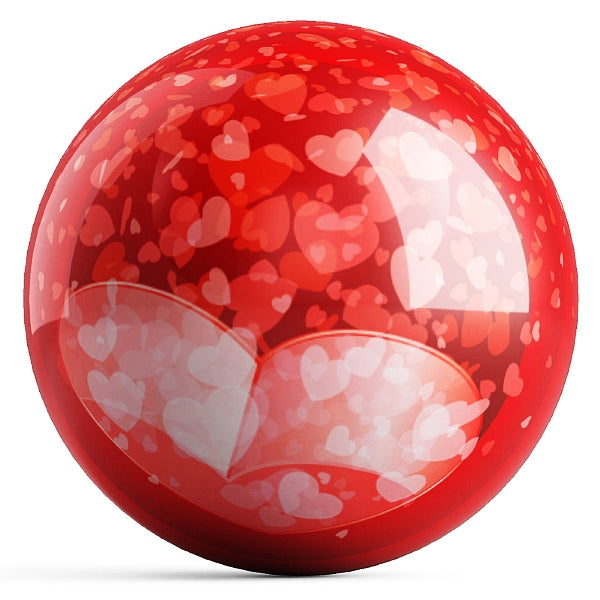 OnTheBallBowling Love Hearts 3 Bowling Ball by Valentina Georgieva