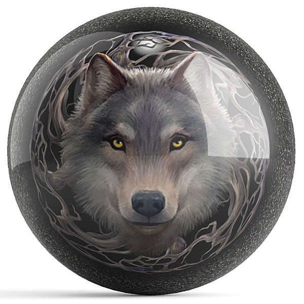Ontheballbowling Wolf Trio/Night Forest Bowling Ball by Anne Stokes