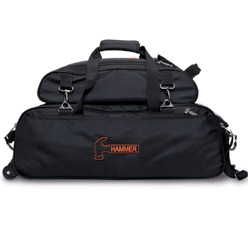 Hammer Premium Slim Triple Tote With Shoe Pouch Black Bowling Bag