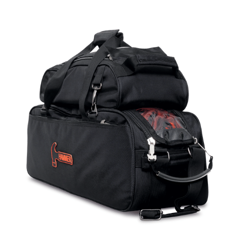 Hammer Premium Slim Triple Tote With Shoe Pouch Black Bowling Bag