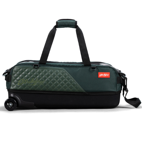 KR 3 Ball Diamond Hunter Green Slim Triple Roller Bowling Bag