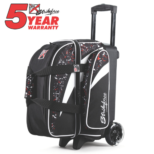 KR Strikeforce Cruiser Smooth Double Roller Black/Red/White Splash Bowling Bag