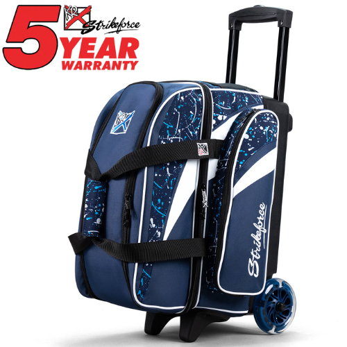 KR Strikeforce Cruiser Smooth Double Roller Navy/Blue/White Splash Bowling Bag