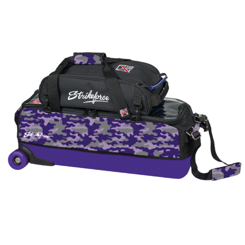 KR Strikeforce Dye Sub Slim Triple Roller Purple Camo Bowling Bags