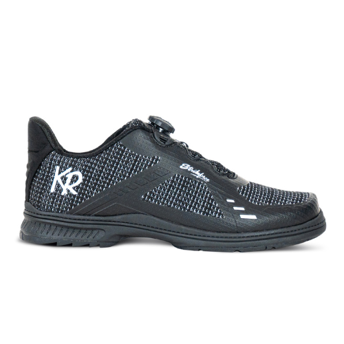 KR Strikeforce Jet FT Black/Silver Right Hand WIDE Men's Performance Bowling Shoe