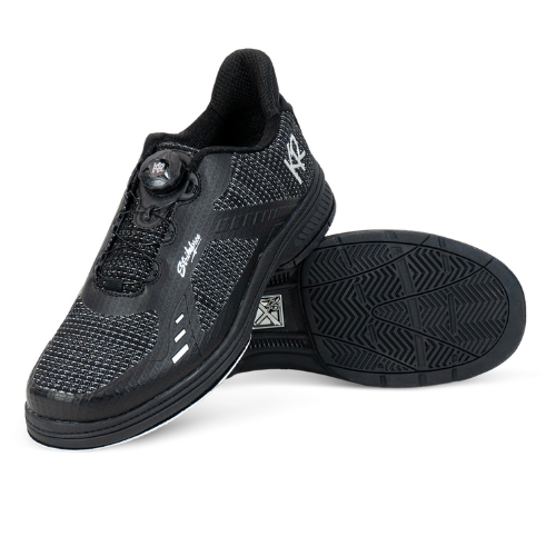 KR Strikeforce Jet FT Black/Silver Right Hand WIDE Men's Performance Bowling Shoe