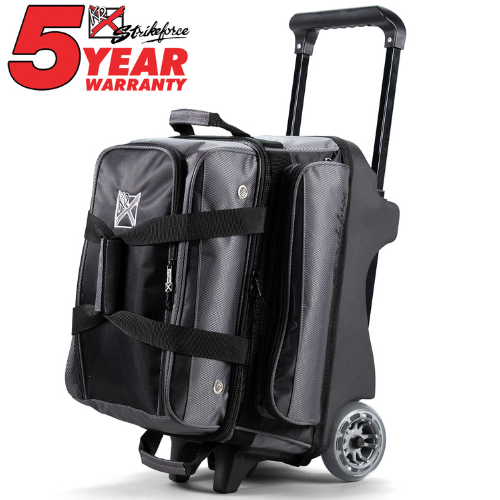 KR Strikeforce Konvoy 2 Ball Double Roller Black Smoke Bowling Bag
