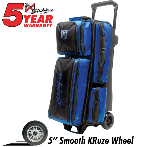 KR Strikeforce Konvoy 3 Ball Triple Roller Blue Black Bowling Bag