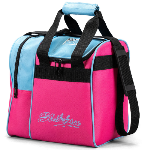 KR Strikeforce Rook Single Tote Style Pink/Sky Blue 1 Ball Bowling Bag