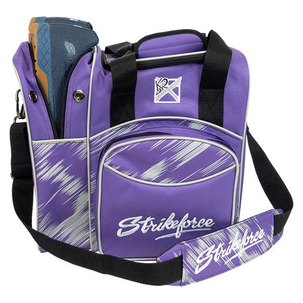 KR Strikeforce Flexx Purple/Silver Scratch Single Tote Bowling Bag