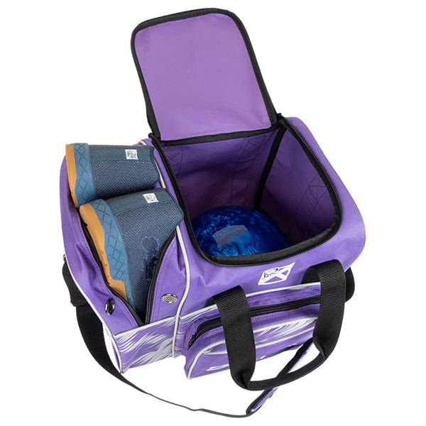 KR Strikeforce Flexx Purple/Silver Scratch Single Tote Bowling Bag
