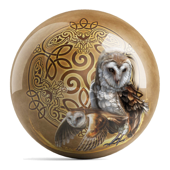 OnTheBallBowling Celtic Owls Ball Bowling Ball by Brigid Ashwood